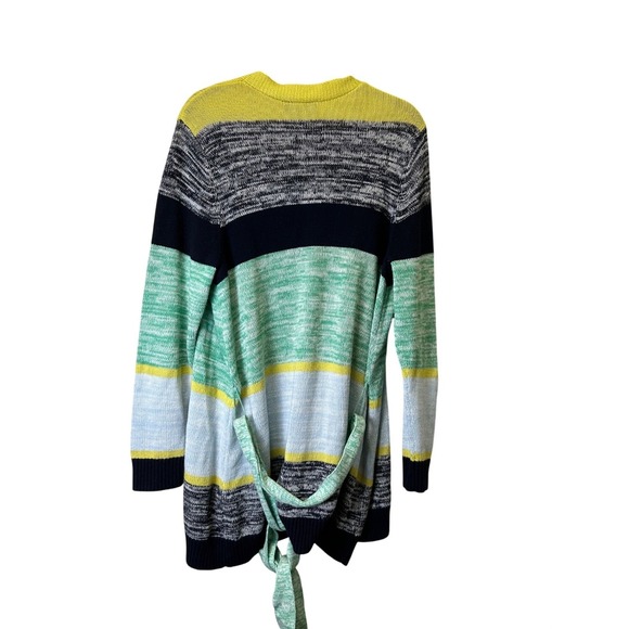 Lane Bryant Women Tie-Front Cardigan 14/16 Cotton Blend Lightweight Knit Sweater - Picture 2 of 7